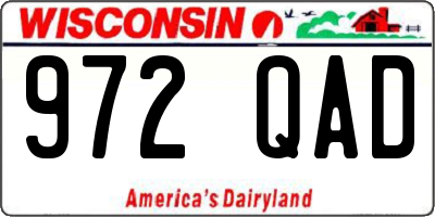 WI license plate 972QAD