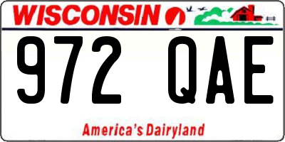 WI license plate 972QAE