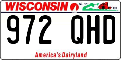 WI license plate 972QHD