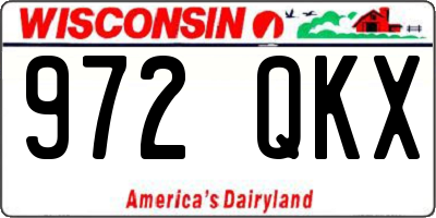 WI license plate 972QKX