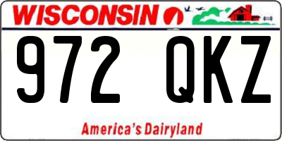 WI license plate 972QKZ