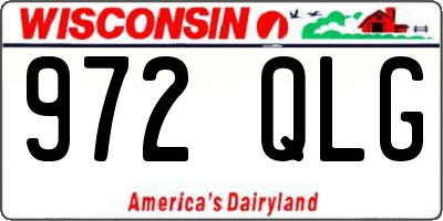 WI license plate 972QLG