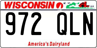 WI license plate 972QLN