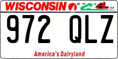 WI license plate 972QLZ