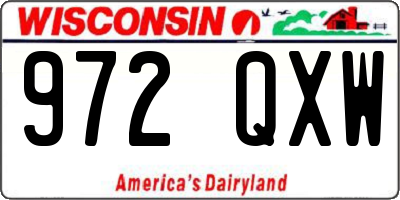 WI license plate 972QXW