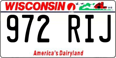 WI license plate 972RIJ