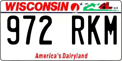 WI license plate 972RKM