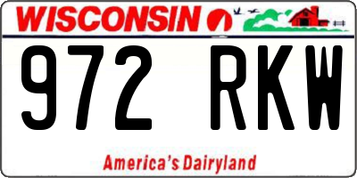 WI license plate 972RKW