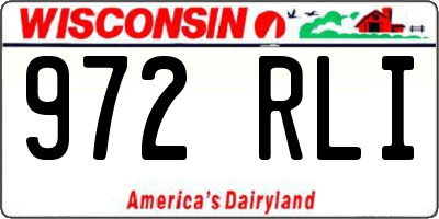 WI license plate 972RLI