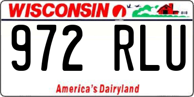 WI license plate 972RLU