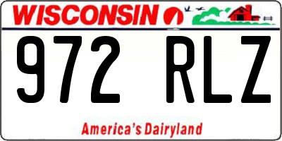 WI license plate 972RLZ