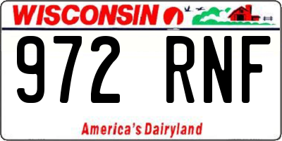 WI license plate 972RNF