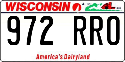 WI license plate 972RRO