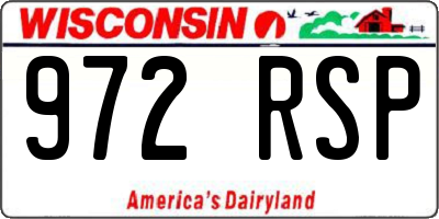 WI license plate 972RSP
