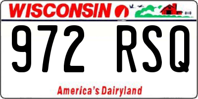 WI license plate 972RSQ