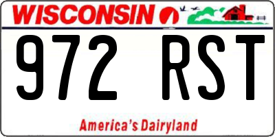 WI license plate 972RST