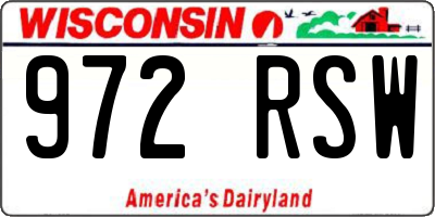 WI license plate 972RSW