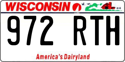 WI license plate 972RTH