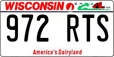 WI license plate 972RTS