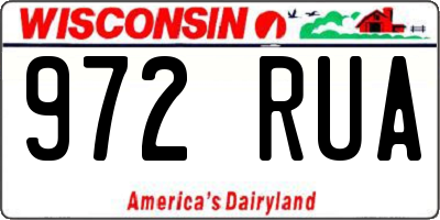 WI license plate 972RUA