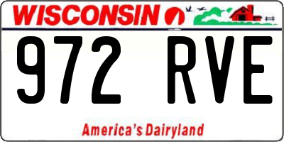 WI license plate 972RVE