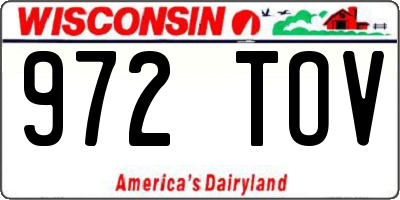 WI license plate 972TOV