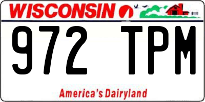 WI license plate 972TPM