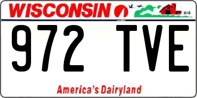 WI license plate 972TVE