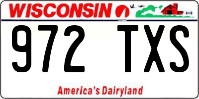 WI license plate 972TXS