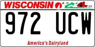 WI license plate 972UCW