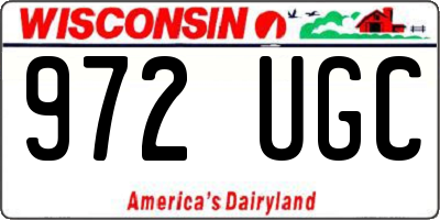 WI license plate 972UGC