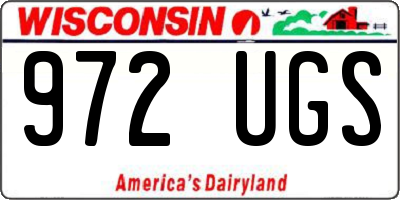 WI license plate 972UGS