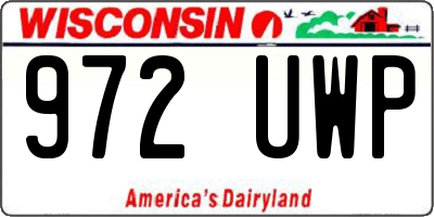WI license plate 972UWP