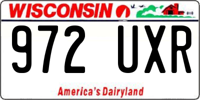 WI license plate 972UXR