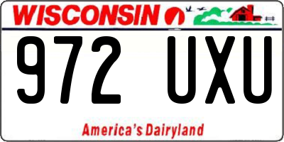 WI license plate 972UXU