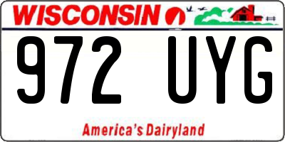 WI license plate 972UYG