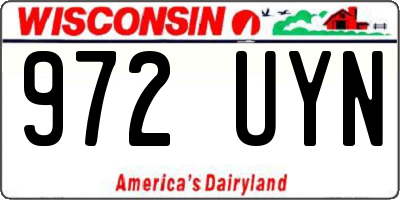WI license plate 972UYN