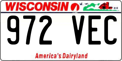 WI license plate 972VEC