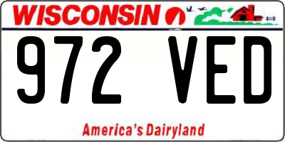 WI license plate 972VED