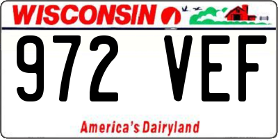 WI license plate 972VEF