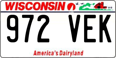 WI license plate 972VEK