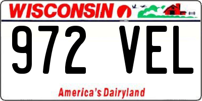 WI license plate 972VEL