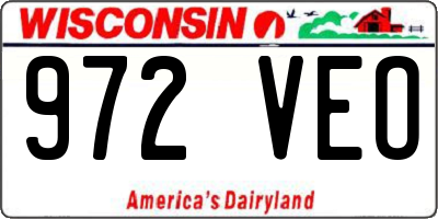 WI license plate 972VEO