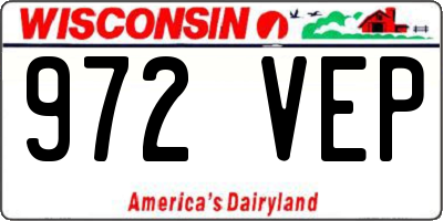WI license plate 972VEP