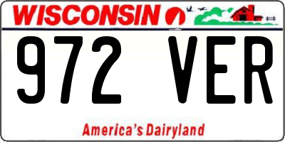 WI license plate 972VER