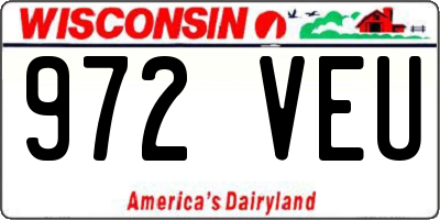 WI license plate 972VEU