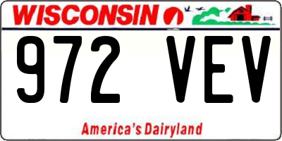 WI license plate 972VEV