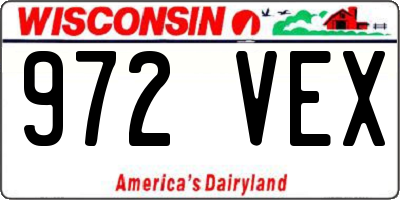 WI license plate 972VEX