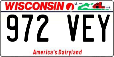 WI license plate 972VEY