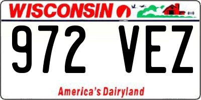 WI license plate 972VEZ